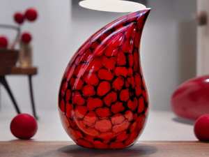 Teardrop Urns for Human Ashes Funeral Cremation Urn Red Silver Engraved Keepsake Urn for Adults Large for <b>Your</b> <b>Loved</b> Ones - Product Image 3