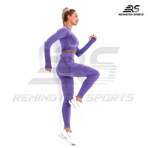 Ensemble de yoga sans couture de haute qualité pour femmes, top ventes, ensemble de yoga en polyester spandex pour femmes - Product Image 2