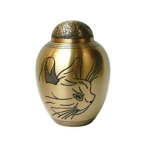 โกศทองเหลืองพิมพ์ลายสำหรับขี้เถ้ากระดูกอุ้งเท้าที่ระลึกอุปกรณ์งานศพ - Product Image 2