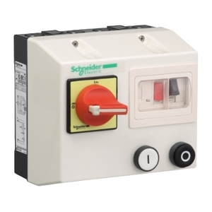 Interruttore di avviamento motore SCHNEIDER ELECTRIC LG1D122P716 a circuito chiuso DOL con bobina TeSys LG9-14A 230V AC e interruttore di isolamento rotativo LC1DGV2ME - Product Image 1