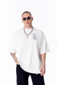 Santorini Logo-Marque Custumized-T-shirt-2025 T-shirt Streetwear surdimensionné pour homme 100% coton 240GSM 300GSM Qualité supérieure - Product Image 5