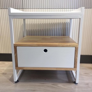 Modern Design <b>Bedside</b> <b>Cabinet</b> Iron Frame and Rubber Wood TDG68030 - Product Image 6