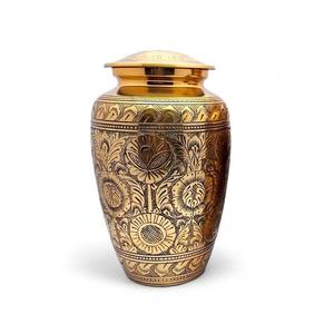 Vases de conservation commémoratifs pour cendres humaines Urnes en métal robustes artisanales indiennes traditionnelles faites à la main - Product Image 1
