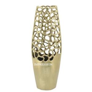 Ensemble de 2 vases à fleurs modernes en aluminium faits à la main pour mariage accessoires de table pour l'intérieur et l'extérieur - Product Image 4