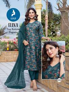 Adult 3-Piece Traditional Gujarati Cultural <b>Kurti</b> Sets Vertical Printed Chanderi Dupatta Straight Cut Top Pant <b>Kurti</b> for - Product Image 5