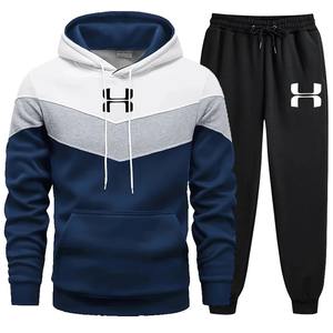 Conjunto de Pijama de 2 Piezas para Hombre, Diseño Moderno, Lavado Ácido, Ropa Deportiva, Manga Larga, 100% Algodón - Product Image 5