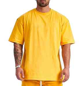 T-shirt en coton 100% de qualité en gros personnalisé pour hommes Vêtements Chemise unie Streetwear Vêtements vintage T-shirts surdimensionnés pour hommes - Product Image 1