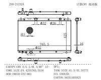 Radiateurs de système de refroidissement JD 21232 pour HONDA CRV E/G2.0L A/MT 2017- Radiateur 19010-5TZ-H01 Autres pièces de moteur Radiateur