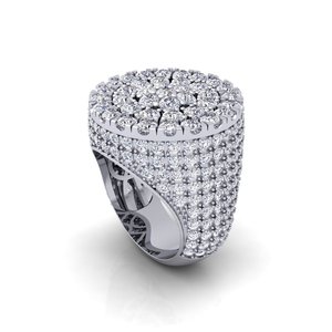 Luxury Women's <b>Cocktail</b> <b>Ring</b> With Round Brilliant Moissanite Pave Setting In 18K Solid <b>Gold</b> Crown Shape - Product Image 6