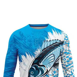 Haute qualité Spandex/Polyester UPF 50 chemises de pêche pour hommes vêtements de pêche respirants à séchage rapide - Product Image 4