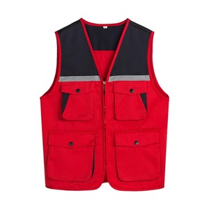 Veste sans manches pour hommes, veste utilitaire multi-poches, gilet cargo en coton et polyester pour hommes, gilet de travail pour hommes, vente en gros - Product Image 3