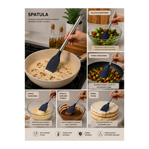 Espátula de Silicona para Servir con Mango de Acero Inoxidable, Apta para Lavavajillas, para Utensilios de Cocina Antiadherentes - Product Image 1