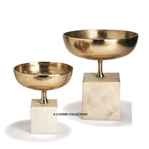 Cuenco moderno ecológico para servir con base de mármol, condimento de Metal de aluminio dorado para fiestas en el hogar - Product Image 1