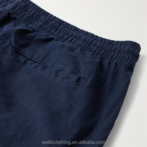 กางเกงขาสั้นผ้าลินินแบบมีเชือกรูดระบายอากาศได้ดีมีหกกระเป๋าสำหรับผู้ชายผ้าฝ้าย100% กลางน้ำหนักเบามีบริการ OEM ตามสั่ง - Product Image 6