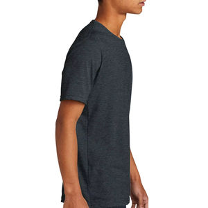 เสื้อยืดคอกลมแขนสั้นพอดีตัวเสื้อยืดเฮเทอร์หนักสีเทา - Product Image 1