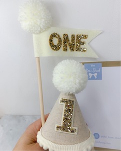 Decoraciones para Pastel de Cumpleaños con Temática Forestal JUXINDA, Banderín de Pompones para Niños, Decoraciones Hechas a Mano para Pasteles y Postres - Product Image 1