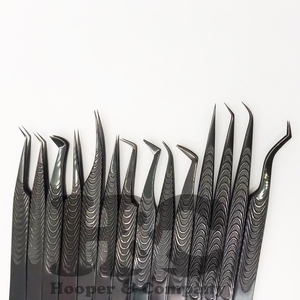 Pinzas de extensión de pestañas negras recién llegadas, pinzas de pestañas sostenibles, pinzas de etiqueta privada de acero inoxidable, embalaje de visón - Product Image 6