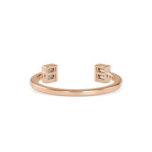 Anillo Abierto con Diamante Cultivado en Laboratorio de 0.30 CTW |   Anillo de Diamantes con Corte Baguette, Certificado SGL, Oro Sólido de 14K, Ajustable para Mujer - Product Image 5