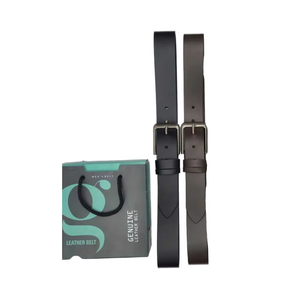 Cinturón Ecológico de Piel de Vaca Genuina con Estampado de Grano Liso - Product Image 1