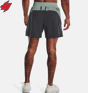 Short de gymnastique athlétique pour hommes avec poches zippées Vente en gros Short d'entraînement de jogging Motif solide Anti-rides Fitness Exercise Wear - Product Image 3