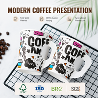 Familien-Frühstück Esszimmer Kaffee Tee Professioneller 8oz 12oz 16oz PE-beschichteter Auslaufsicherer Heißgetränke-Pappbecher mit Henkel