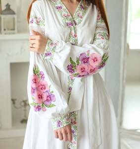 2025 coton été nouveau Design robe avec broderie robe à manches longues plage broderie travail robe pour les femmes meilleure qualité - Product Image 6