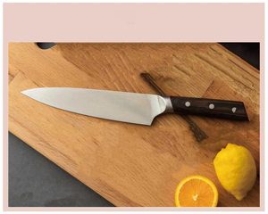 Cuchillo de Chef personalizado hecho a mano mango de madera de acero inoxidable de alta calidad hoja de 8 pulgadas diseño ambidiestro-regalo de cocina para novio - Product Image 4