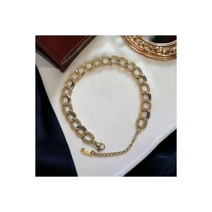 Doppio anello classico braccialetto Color oro Look regolabile in acciaio inox