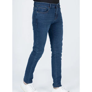 Jeans à carreaux de haute qualité pour hommes coupe régulière couleur personnalisée multi-poches droite légère meilleure qualité jeans pour hommes de couleur bleu foncé - Product Image 5
