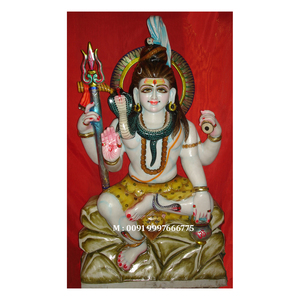 Pure Marble God Shiv Sculpture For Home And Temple Decoration With Best Quality Marble Sitting Position Shiv Idol For Worship - Product Image 1