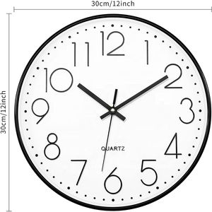 Infinity Time 12Inch Battery Operated Round Silent Wall <strong>Clock</strong> For Bedroom Home Office Quartz Quiet Plastic Wall <strong>Clock</strong>
