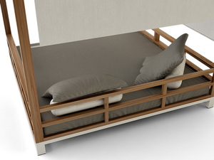 Lit de jour extérieur camélia de haute qualité avec matériau en bois de teck, tente et auvent résistant au soleil - Product Image 6