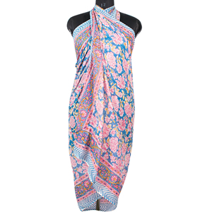 Nueva llegada bufanda de diseñador caliente 100% bloque de algodón estampado pareo surtido floral traje de baño ligero pareo de playa - Product Image 5