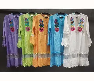 Cotton Print Tie-dye Summer Wear Long Dress For Women Wholesale Supply GC-AP-1011 Boho Fashion style