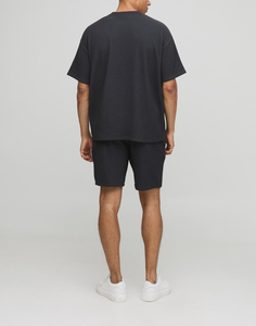 Conjunto de 2 piezas con cuello redondo Ligero 240 gramos Algodón Verano Ropa informal atlética de moda para hombres-Incluye camiseta y pantalones cortos - Product Image 6