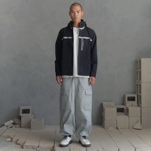 Custom <b>Men's</b> Waterproof <b>Reflective</b> Windbreaker <b>Jacket</b> Hooded Lightweight Outdoor Hiking Tactical Sportswear Techwear Rain Coat - Product Image 4