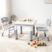 Table d'étude pour enfants réglable en hauteur OEM et 2 chaises, table multi-activités pour la lecture, idéale pour la croissance des enfants, mobilier scolaire