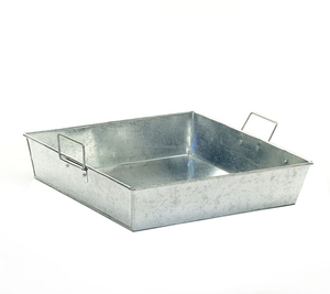 Grand plateau en fer-blanc galvanisé carré, avec poignées pliantes, pour décor de ferme Vintage pour maisons modernes ou cuisines - Product Image 2