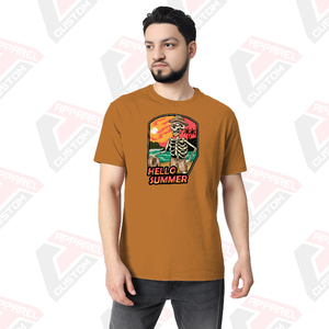 Ultra Soft Comfortable Men's T-Shirt Eco-Friendly Featuring Appliques Decor for Summer in Denim Batik or Corduroy Fabric - Product Image 6