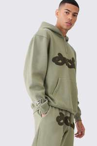 Conjunto de 2 Piezas con Logotipo Personalizado de Fábrica OEM, Sudadera con Capucha y Cremallera de 1/4 y Pantalones Deportivos Bordados en Chenilla, Chándal Transpirable de Algodón - Product Image 3