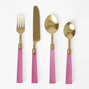 Ensemble de couverts en acier inoxydable 304 de qualité supérieure couverts en miroir plaqué or pour les mariages Vaisselle haut de gamme pour la nourriture - Product Image 3