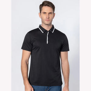 เสื้อโปโลผ้าฝ้าย100% สำหรับผู้ชาย, เสื้อตีกอล์ฟถักลายถักมีแขนสั้นคุณภาพสูงลำลอง - Product Image 1