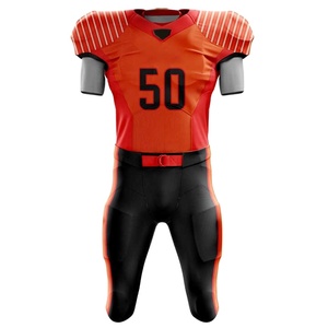 Uniforme de Fútbol Americano Transpirable de Alta Calidad OEM, Tela 100% Poliéster, Logotipo del Equipo Personalizado, Jersey con Letras, Conjunto Profesional - Product Image 1