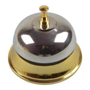 Campana de Metal con acabado plateado, decoración de vajilla para oficina, sala de estar interior, campana de escritorio, forma redonda, estilo náutico - Product Image 2