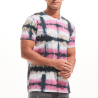Camisetas personalizadas con efecto tie-dye para hombre, artículo de moda urbana para el verano, transpirable, de secado rápido, tejido de punto, 100% algodón, cuello redondo.
