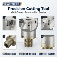R390 centre d'usinage CNC à angle droit fraiseuse tête de coupe de fraise en bout lisse tige de verrouillage de filetage en acier au tungstène ODM OEM
