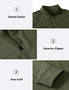 Personnalisé 1/4 Quarter Zip Pullover Shirt Sport Jogging Wear Hommes Quick Dry Polo Sport T Shirts hommes polos - Product Image 4