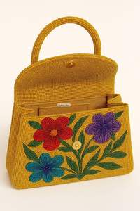 Handcrafted Elegance Bright Floral Beaded Handbag Perfect For Adding A Pop Of Color To Any Outfit - Product Image 4