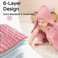 Prix d'usine, couverture en coton mousseline ultra douce pour nouveau-né, ensemble de serviettes à capuche pour bébé avec capuche