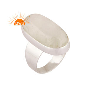 Bague en argent sterling 925, pierre de lune naturelle, arc-en-ciel, nouveau design, fabrication de bijoux - Product Image 1